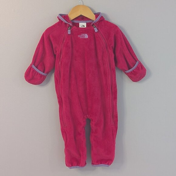 ❄️ The North Face Pink Fleece Infant Bunting | 6–12M | TNF One-Piece - Picture 1 of 6